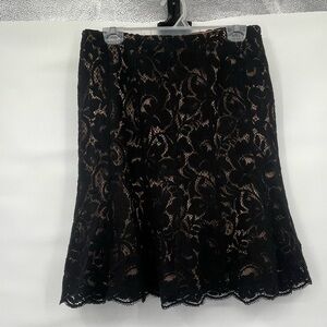 Georges rech black wool blend lace skirt